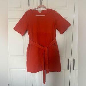 COS Coral Belted Shirtdress
